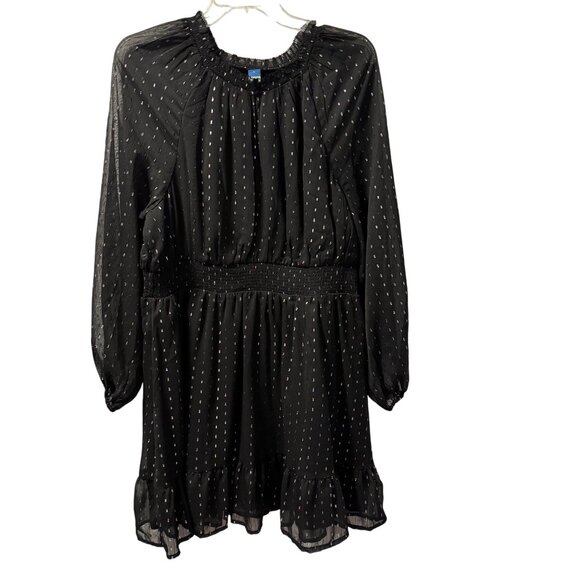 Old Navy Womens Black Metallic Dot Long Sleeve Dress Size L. NWT - Picture 1 of 12